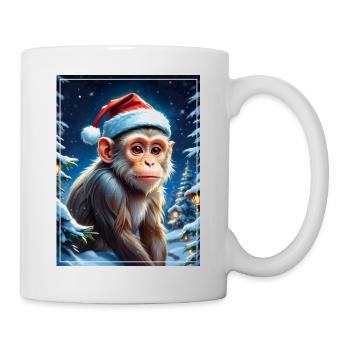 Singe Paysage D’hiver 1.15 - Mug blanc - blanc - Droite