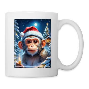 Singe Paysage D’hiver 1.19 - Mug blanc - blanc - Droite