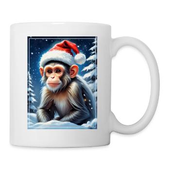 Singe Paysage D’hiver 1.9 - Mug blanc - blanc - Droite
