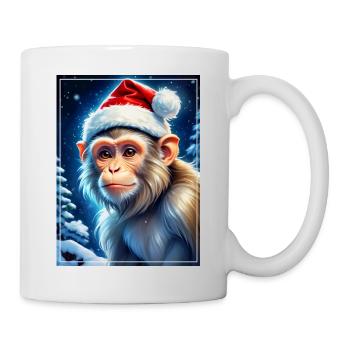 Singe Paysage D’hiver 1.10 - Mug blanc - blanc - Droite