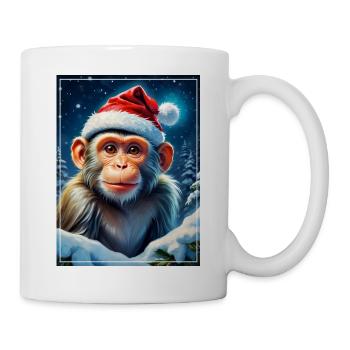 Singe Paysage D’hiver 1.11 - Mug blanc - blanc - Droite