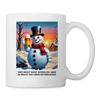 Bonhomme de neige de Noël Bière 2.12 - Mug blanc - blanc - Droite