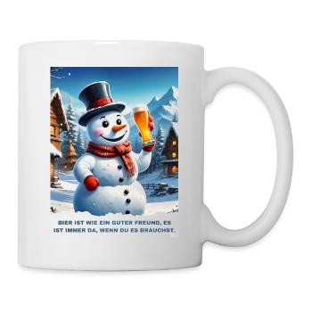 Bonhomme de neige de Noël 2.11 - Mug blanc - blanc - Droite