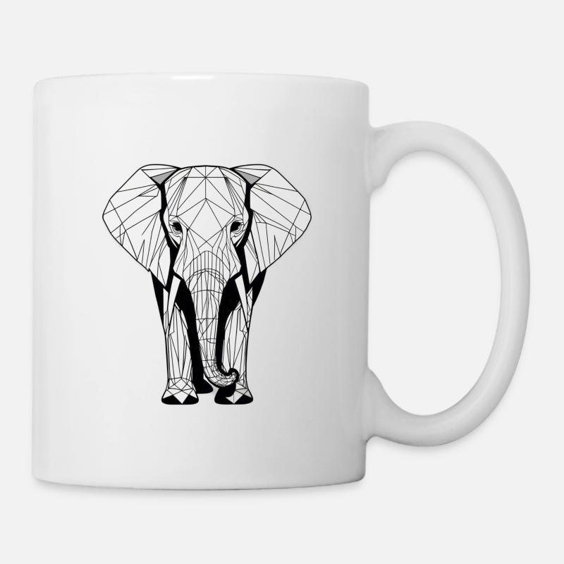 Éléphant moderne - Mug blanc - blanc