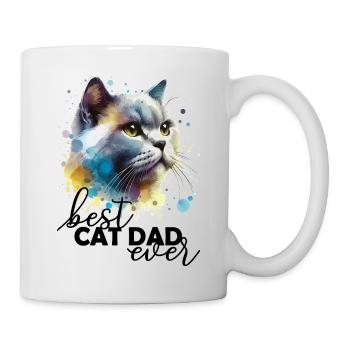 Best Cat Dad Bester Katzenpapa - Tasse - Weiß - Rechts