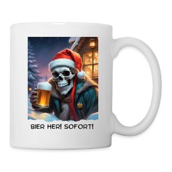 Weihnachten Skull Bier 2.1 - Tasse - Weiß - Rechts