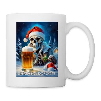 Weihnachten Skull Bier 2.2 - Tasse - Weiß - Rechts