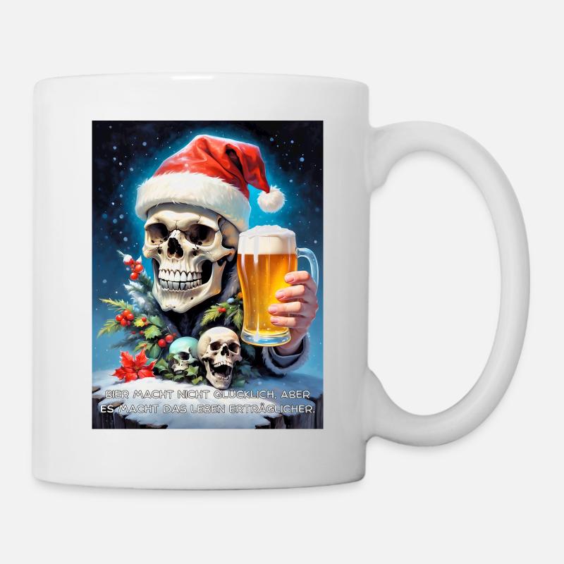 Bière Crâne de Noël 2.12 - Mug blanc - blanc
