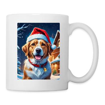 Winterlandschaft Hund 3.4 - Tasse - Weiß - Rechts