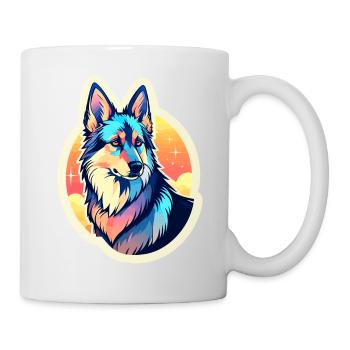 Illustration de berger allemand - Mug blanc - blanc - Droite