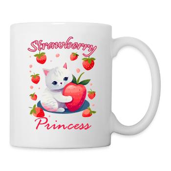 Princesse aux fraises - Mug blanc - blanc - Droite