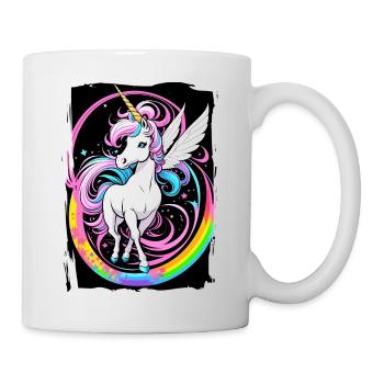 Unicorn on rainbow - Mug - white - Right