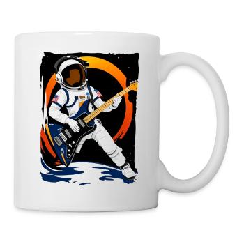 Astronaut spielt im All Gitarre - Tasse - Weiß - Rechts