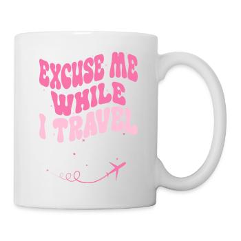 Excuse Me While I Travel The World Groovy Vintage - Mug - white - Right