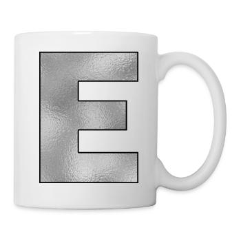 Lettre E Argent - Mug blanc - blanc - Droite