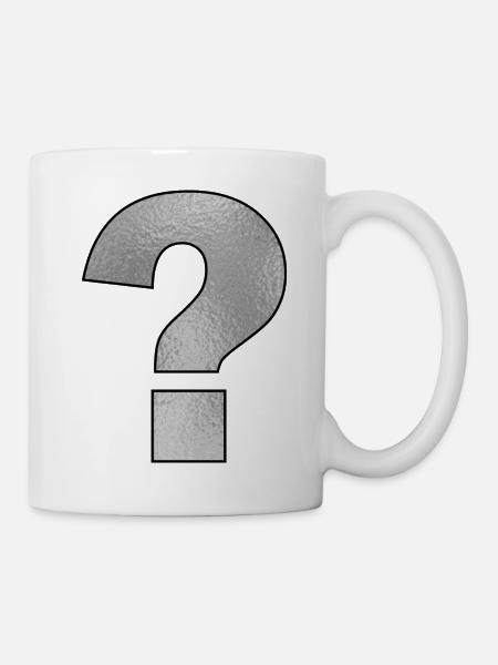 Satzzeichen Fragezeichen Silber - Tasse - Weiß