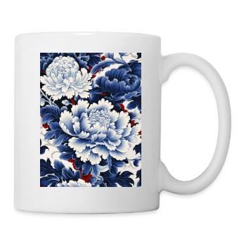 Motif floral en porcelaine chinoise - Mug blanc - blanc - Droite