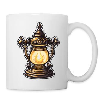 Gas Lampe / Licht / Vintage / Antik / Klassisch - Tasse - Weiß - Rechts