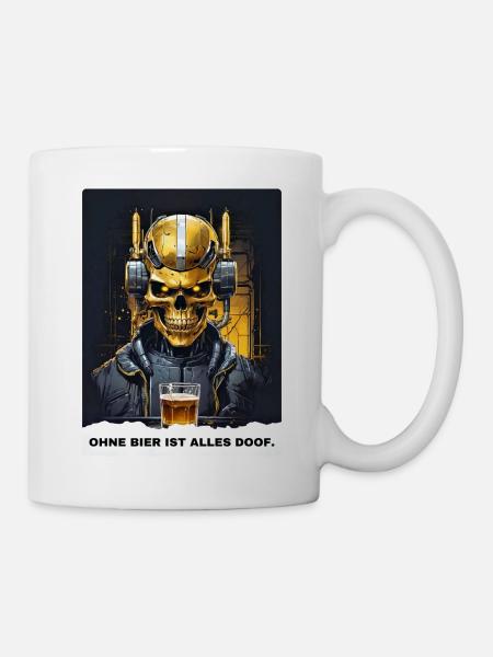 Bier Experte Skull 1.10 - Tasse - Weiß