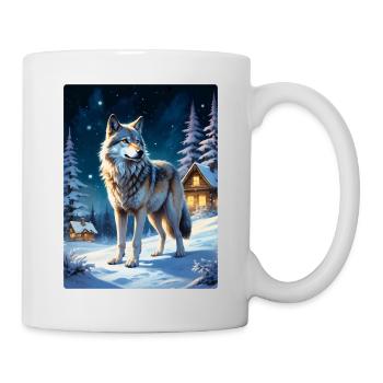 Loup de paysage d’hiver 1.9 - Mug blanc - blanc - Droite