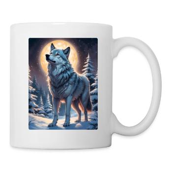 Loup de paysage d’hiver 1.7 - Mug blanc - blanc - Droite