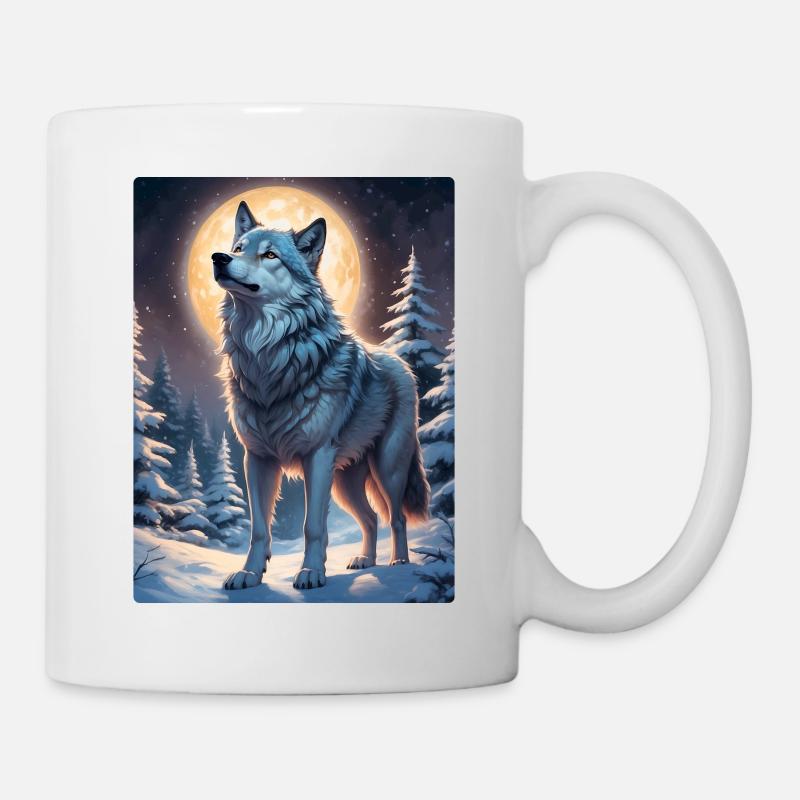 Winterlandschaft Wolf 1.7 - Tasse - Weiß