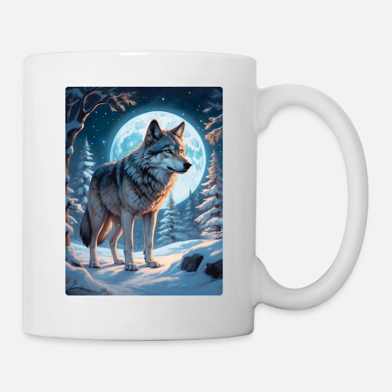Winterlandschaft Wolf 1.12 - Tasse - Weiß