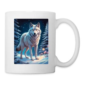Loup de paysage d’hiver 1.1 - Mug blanc - blanc - Droite