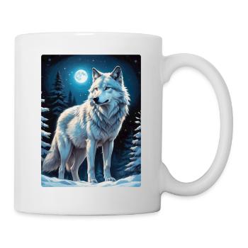 Loup Paysage D’hiver 1.8 - Mug blanc - blanc - Droite