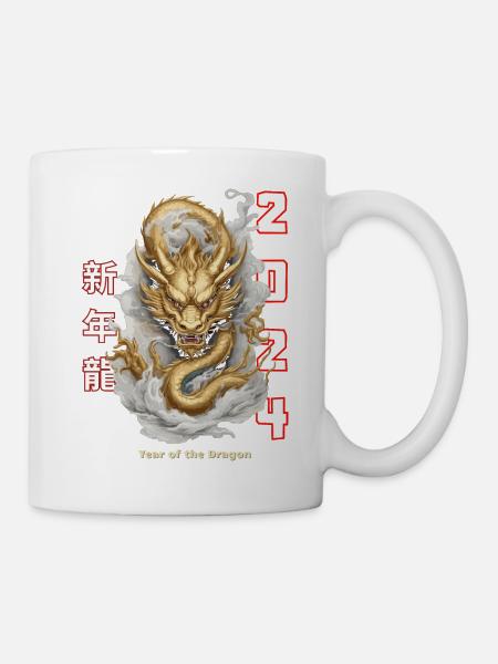 Happy Chinese New Year 2024, Year of the Dragon, Happy - Mug - white
