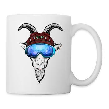 Chèvre en robe de montagne drôle - Mug blanc - blanc - Droite