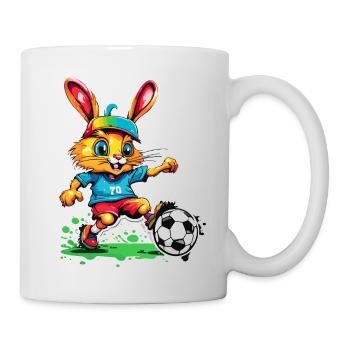 Lapin de football / Animal / Football / But / Sport - Mug blanc - blanc - Droite