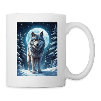 Loup Paysage d’hiver 1.13 - Mug blanc - blanc - Droite