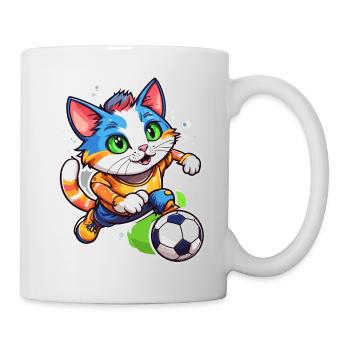 Chat de football / Animal / Football / But / Sports - Mug blanc - blanc - Droite