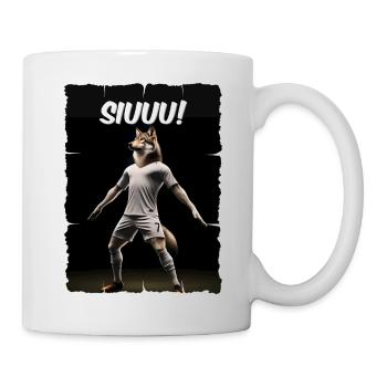 Siu Football Goal Celebration Outfit with Wolf - Mug - white - Right