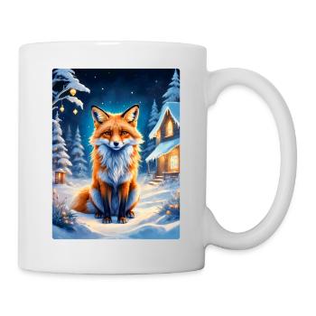 Winterlandschaft Fuchs 1.2 - Tasse - Weiß - Rechts