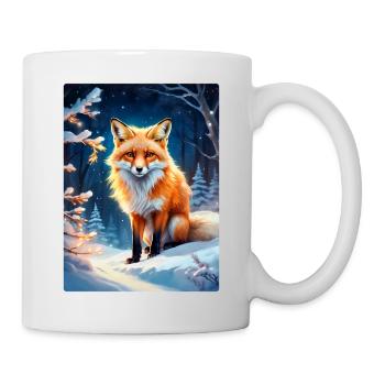 Winterlandschaft Fuchs 1.5 - Tasse - Weiß - Rechts