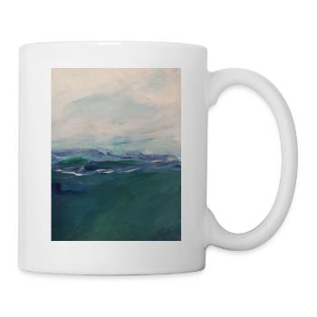 Abstraktes Meer - Tasse - Weiß - Rechts