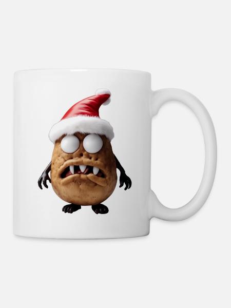 Weihnachtsmann Monster Kartoffel - Tasse - Weiß