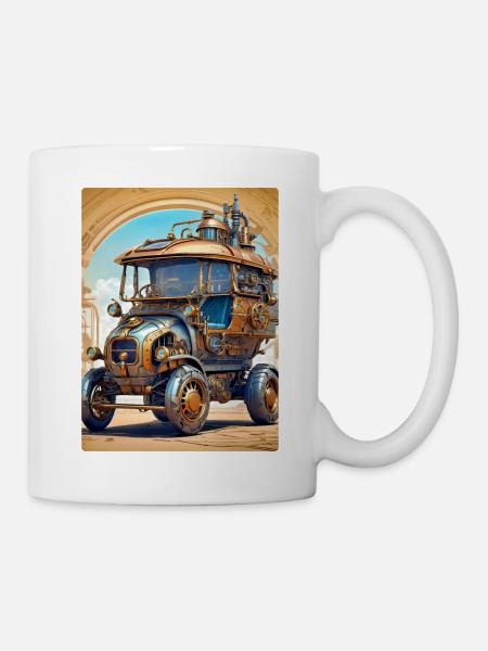 Steampunk Automobile 1.3 - Tasse - Weiß