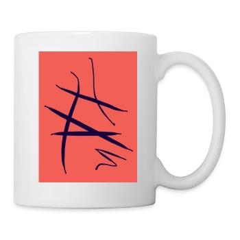 Abstraction africaine indigène en bleu rouge - Mug blanc - blanc - Droite