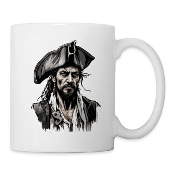 Pirat / Ahoi / Anker / Kapitän / Totenkopf / Rum - Tasse - Weiß - Rechts