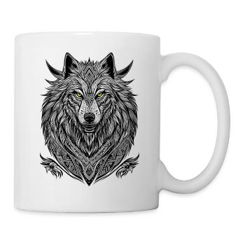 Loup blanc - Mug blanc - blanc - Droite