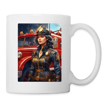 Steampunk Firefighter Woman 1.5 - Mug - white - Right