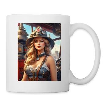 Femme pompier steampunk 1.3 - Mug blanc - blanc - Droite