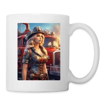Femme pompier steampunk 1.2 - Mug blanc - blanc - Droite