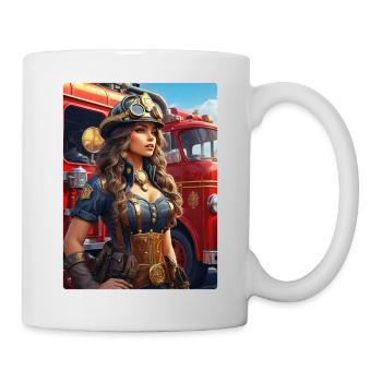 Steampunk Firefighter Woman 1.4 - Mug - white - Right