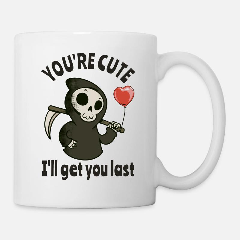 Süßer Sensenmann mit romantischem Herzen - Tasse - Weiß