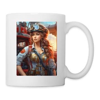 Steampunk Firefighter Woman 1.7 - Mug - white - Right