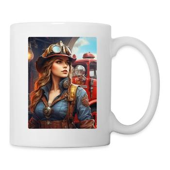 Steampunk Firefighter Woman 1.8 - Mug - white - Right